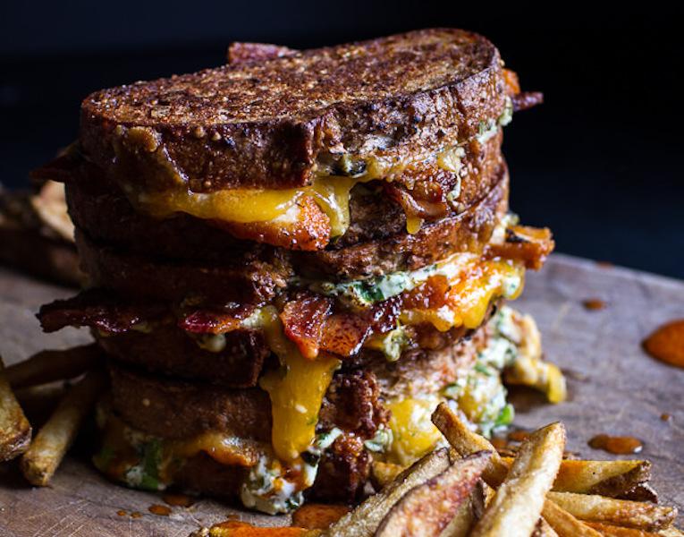 Everything Cheddar Tomato Bacon Grilled Cheese. - Half Baked Harvest
