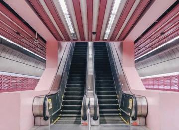 This Singapore Train Station Makes Morning Commutes Pretty In Pink
