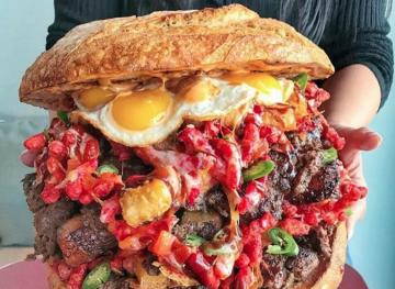 This Fiery 10-Pound Burger Is Basically A Heart Attack On A Plate