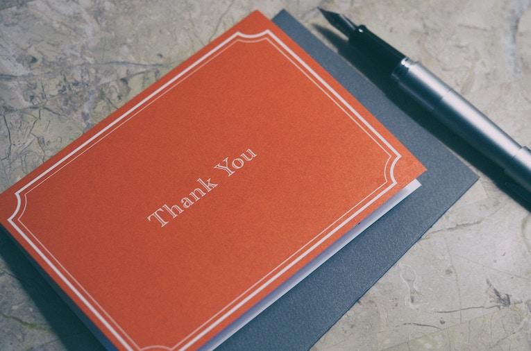 writing a thank you note