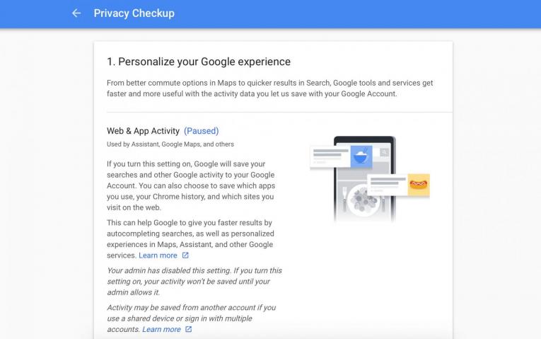 google privacy checkup