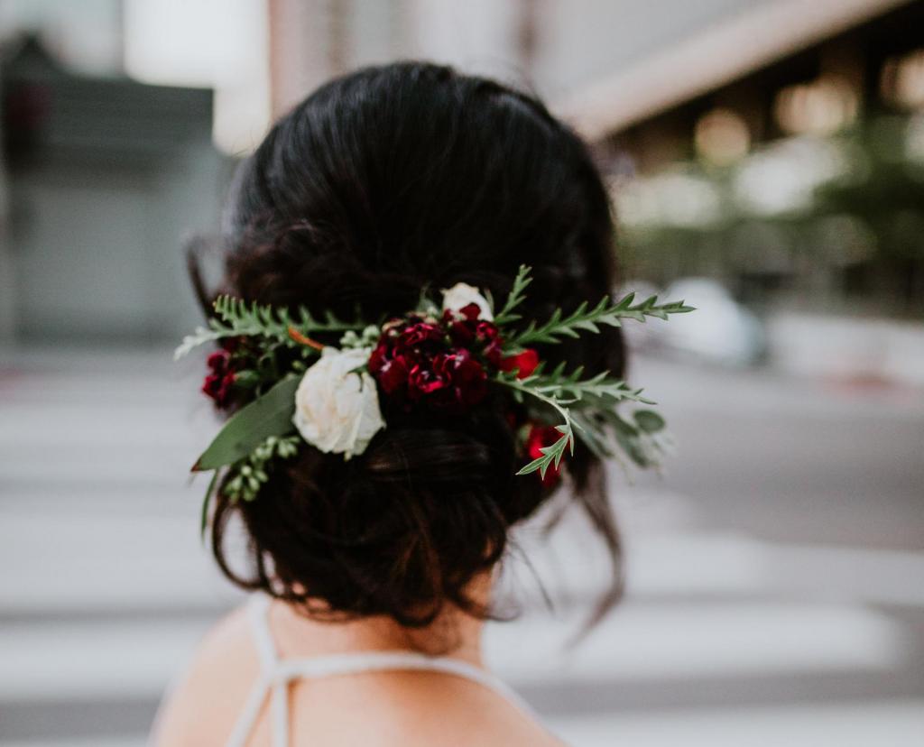 blush and braids hair